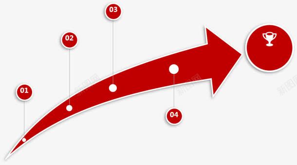 高档PPT设计红色箭头图标图标