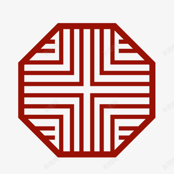 中国红八角棱格png免抠素材_88icon https://88icon.com 中国红棱格 八角棱格 八边形 八边棱格 古风棱格 棱格