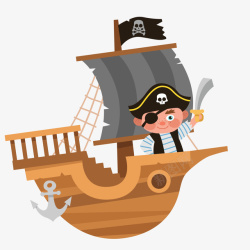创意站在船头的海盗矢量图素材