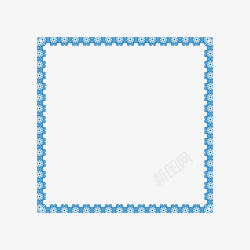 蓝色花纹复古框框矢量图素材