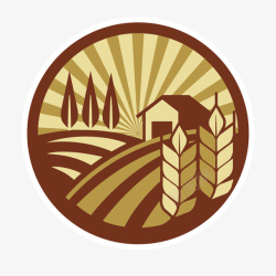 农业三农农村农业稻田大麦圆形logo矢量图图标高清图片
