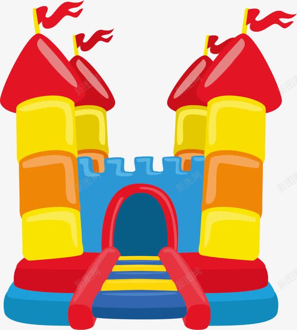 彩色立体充气城堡png免抠素材_88icon https://88icon.com 6月1号 儿童节 充气城堡 六一节 梦想屋 玩耍 立体城堡 童趣