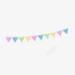 彩色三角形色块生日聚会装饰悬挂彩旗高清图片