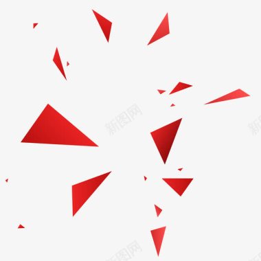 红色喜庆节日多种比例的小三角形装饰图标图标
