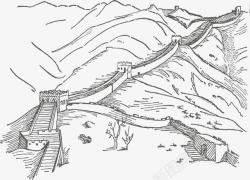 长城手绘中国万里长城高清图片