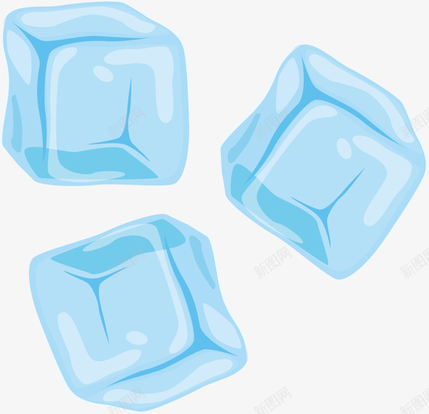 蓝色立体清凉冰块png免抠素材_88icon https://88icon.com 卡通冰晶 方块冰块 立体冰块 立体冰晶 蓝色冰块 装饰图案