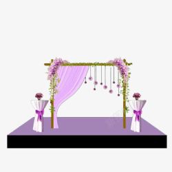 婚礼现场紫色展台素材
