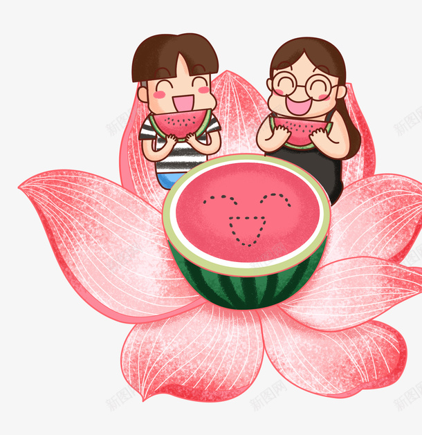 二十四节气之大暑创意展板psd免抠素材_88icon https://88icon.com 二十四节气 卡通 吃西瓜 处暑 夏日 女孩 水果 西瓜 鲜花