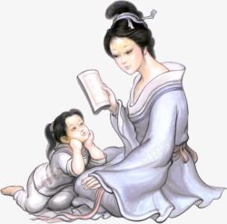 传统人物文化母女学习素材