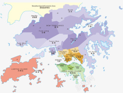 共和国手绘香港特别行政区地图矢量图高清图片