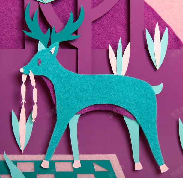 扁平风格梅花鹿简约几何形状jpg设计背景_88icon https://88icon.com 几何 形状 扁平 梅花鹿 简约 风格