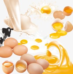 蒙牛奶花元素鸡蛋高清图片