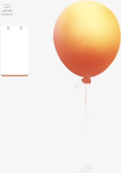 纯色背景橙色气球素材
