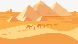 埃及旅游沙漠骆驼矢量图素材