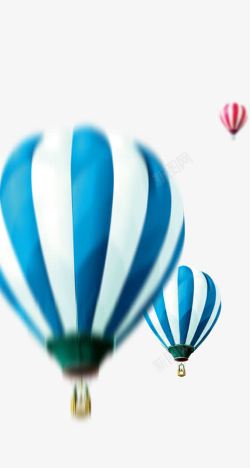 热气球蓝色热气球素材