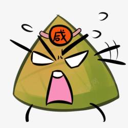 表情粽子绿色卡通咸粽子节日元素高清图片