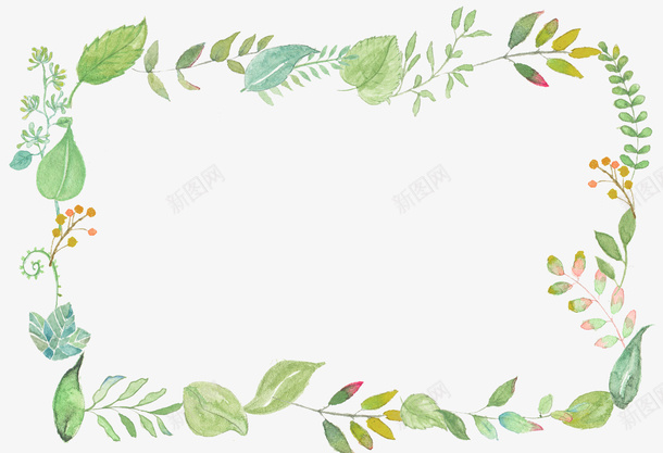 小清新水彩花环边框系列png免抠素材_88icon https://88icon.com 小清新 方形花环 植物边框 水彩 淡雅文艺 简约风