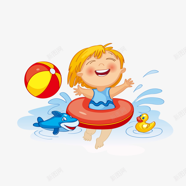手绘玩水小女生矢量图eps免抠素材_88icon https://88icon.com png免抠图 卡通 嬉戏 小鸭子 手绘 气球 游泳圈 玩水 鲨鱼 矢量图