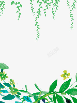 立春柳枝与草地背景素材