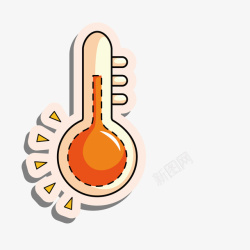 高温天气橘黄色高温温度计矢量图高清图片