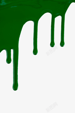 绿色手绘滴落油漆素材