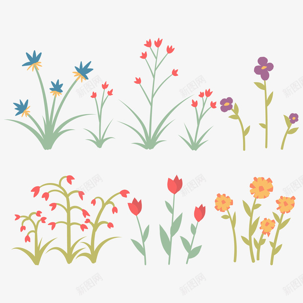 春天各种各样的植物png免抠素材_88icon https://88icon.com 小花 春天 矢量植物 花朵