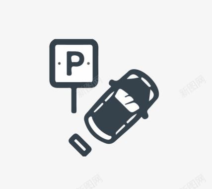 小轿车停车位icon图标图标