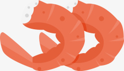 甜虾刺身卡通食物虾肉矢量图图标高清图片