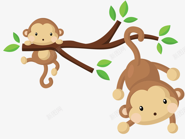 卡通手绘树上的小猴子psd免抠素材_88icon https://88icon.com 卡通 卡通手绘树上的小猴子 手绘 树上的小猴子 树叶 水彩 猴子 美猴