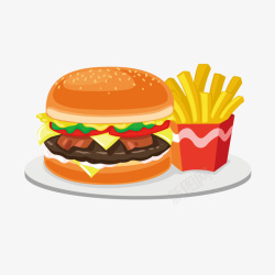 麦当劳汉堡和薯条矢量图高清图片