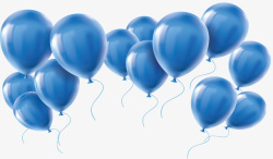 精美蓝色飞舞气球矢量图素材