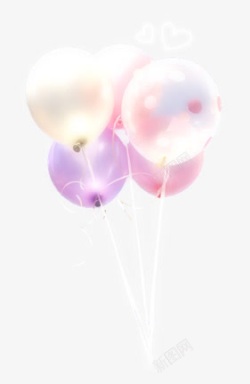 紫色白色浪漫气球素材
