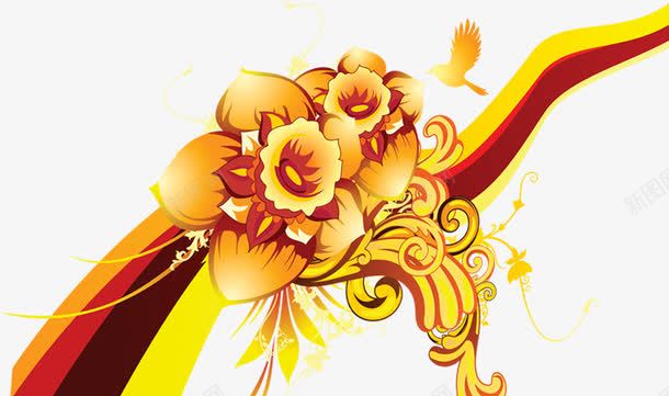 黄色渐变创意花朵png免抠素材_88icon https://88icon.com 创意 渐变 花朵 黄色