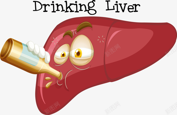 一个正在喝酒的肝脏png免抠素材_88icon https://88icon.com 啤酒 矢量啤酒 矢量肝脏 红色 红色肝脏 肝脏