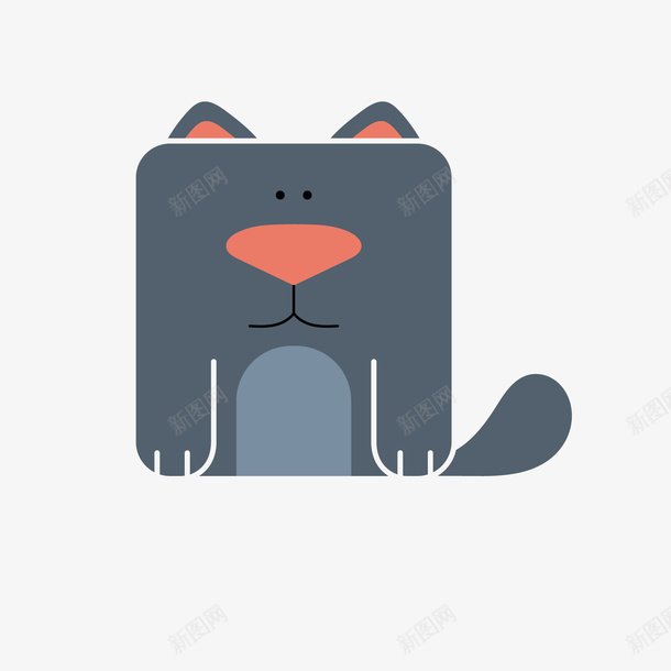 猫咪可爱创意卡通动物png免抠素材_88icon https://88icon.com 创意 创新 卡通 可爱 小动物 深蓝色 特别 独特 猫咪 粉鼻子 设计感