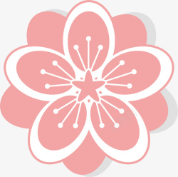 单个矢量素材水彩粉色樱花矢量图高清图片