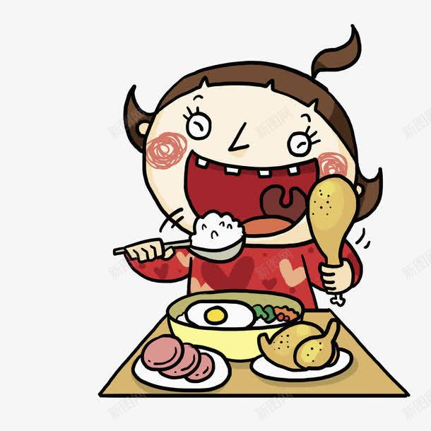 吃饭的女孩png免抠素材_88icon https://88icon.com 卡通 吃饭 吃饭表情 女孩 手绘 盘子 美食 肉食 食物 鸡腿