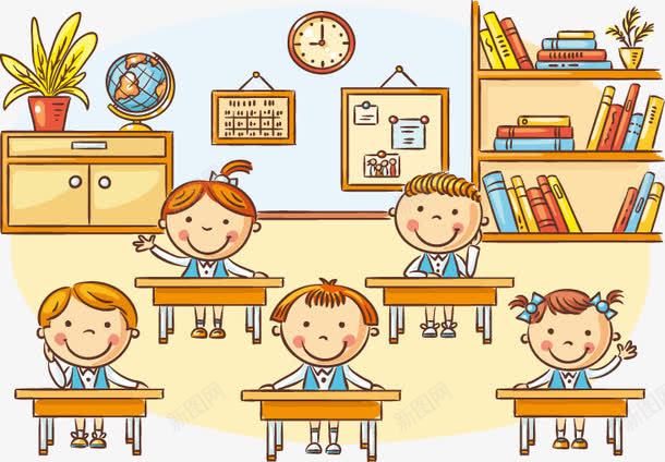 课堂上的卡通儿童矢量图eps免抠素材_88icon https://88icon.com 上课 儿童 小学生 小孩 课堂 矢量图