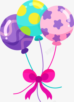 彩色花纹扁平气球素材