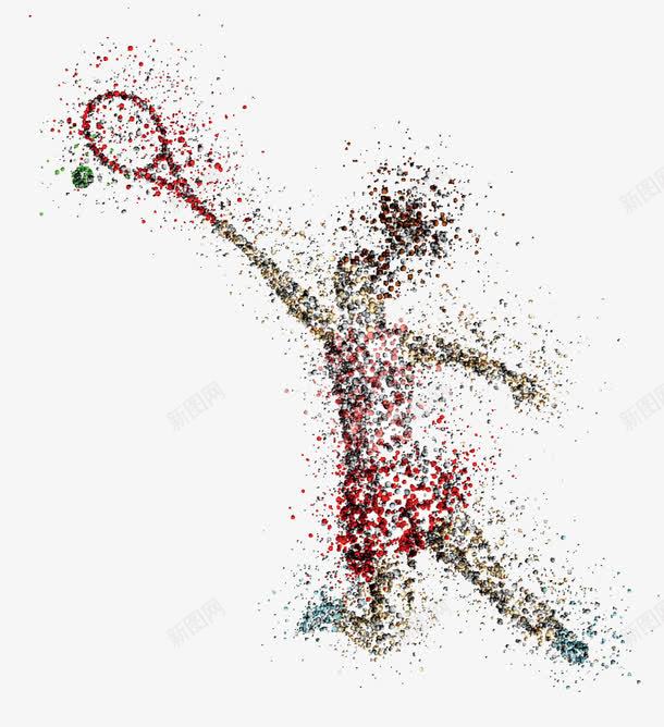 创意网球运动员png免抠素材_88icon https://88icon.com 人形 创意 国风运动会 奥运会 女人 小点 彩色 打球 水滴 球类 红色 网球 运动 运动会 运动员 运动项目 黑色