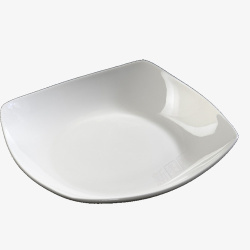 白色的方形的盘子方形有深度的盘子高清图片