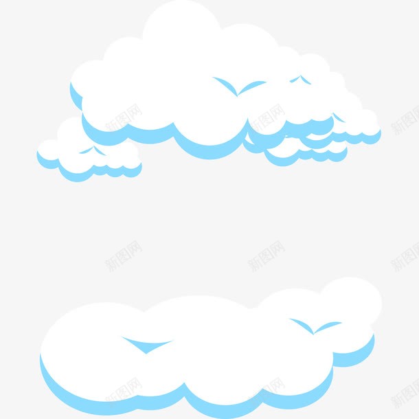 扁平化白色云朵样式png免抠素材_88icon https://88icon.com 云 云朵 天空 白色 蓝天