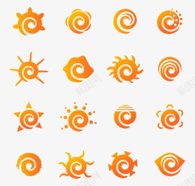 印染图案太阳标志模板元素图标图标