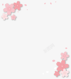 粉色春季花朵框架素材