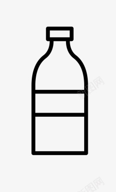 手绘牛奶瓶子瓶子简图图标图标