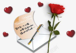 玫瑰love字教师节装饰感谢信玫瑰花高清图片