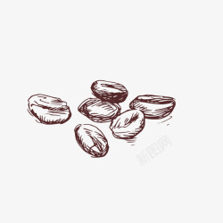 简笔咖啡豆素描咖啡豆高清图片