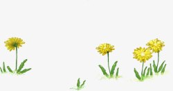 手绘黄色可爱卡通花朵春天素材