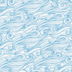 蓝色海浪花纹无缝背景矢量图素材