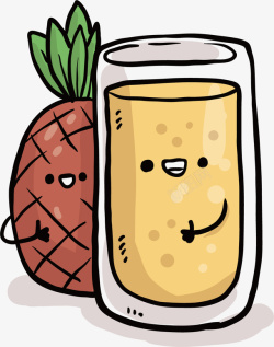 卡通菠萝汁菠萝汁食物矢量图高清图片
